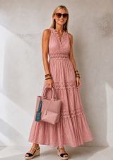 Paulina cotton lace dress with plumeti lining, 5 colors, sizes (34-50) video