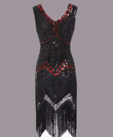 Vestido Charleston flecos pasamaneria hecho a mano en la India, 12 colores y 8 TALLAS GRANDES