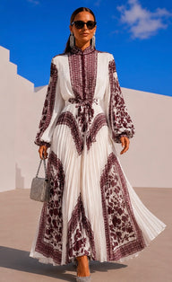 Vestido Napoli chiffon plisado, 4 estampados , tallas (36-48) vídeo