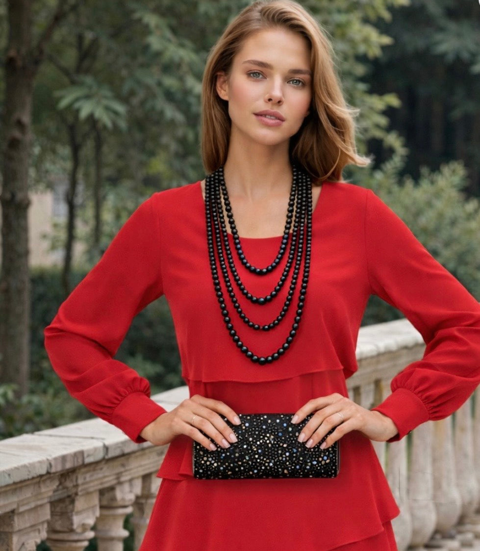 Vestido Camerón de gasa volantes, 4 colores, tallas (36-46)