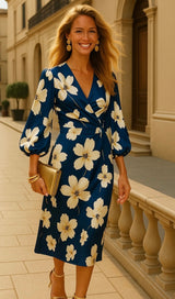 Vestido Norma cruzado satinado licra elastane, tallas (36-50)