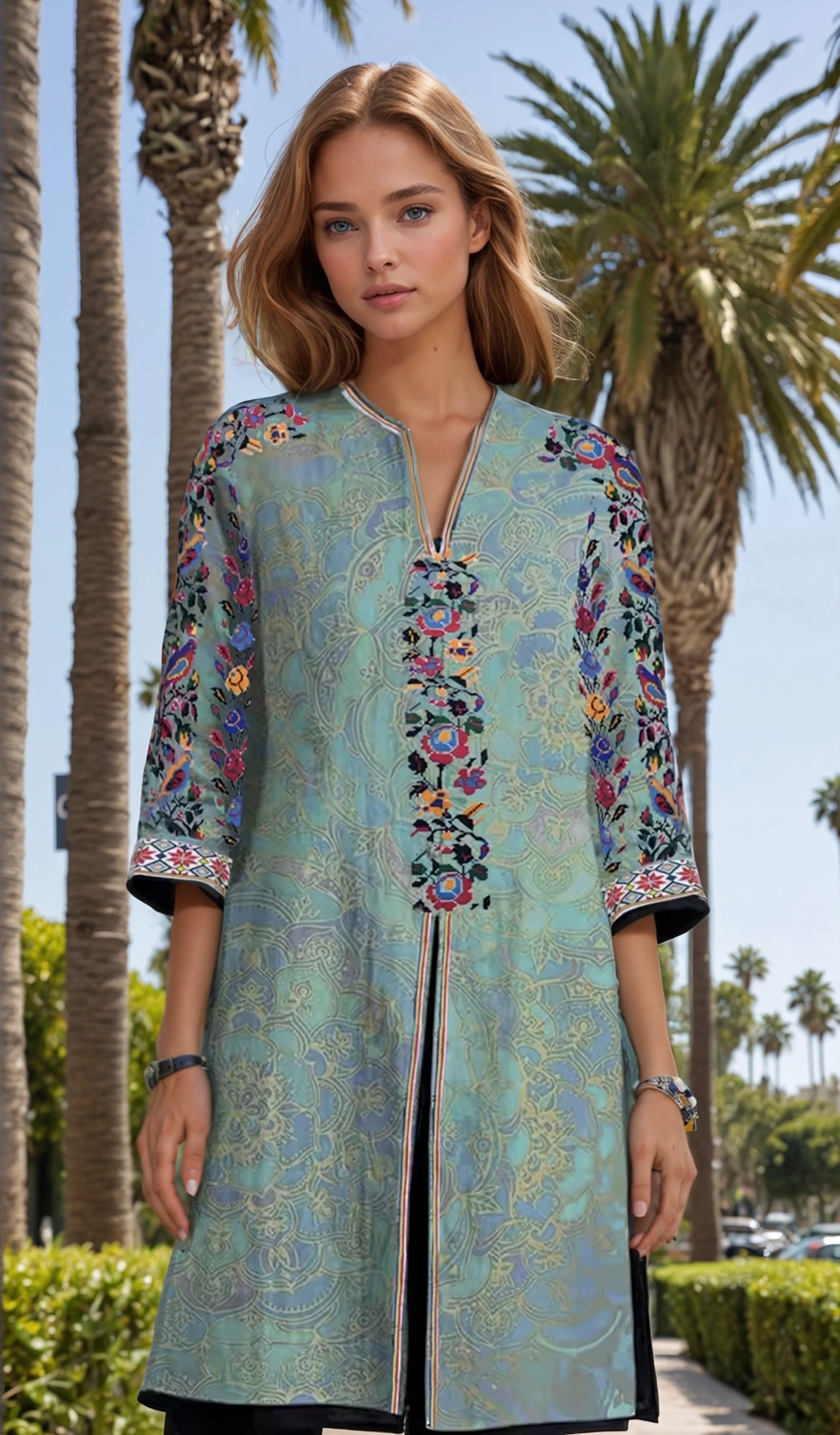 Casilda printed tunic, sizes (40-50) free shipping