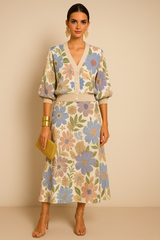 Martha 2-in-1 stretch jacket and skirt set in shiny wool, 4 colors, size (36-44)