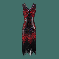 Vestido Charleston flecos pasamaneria hecho a mano en la India, 12 colores y 8 TALLAS GRANDES