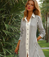 Vestido Giovanni rayas ,2 estampados , tallas(36-48)