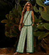 Happy 2-piece set: top and trousers with elasticated waist, 4 prints, sizes (36-50), video