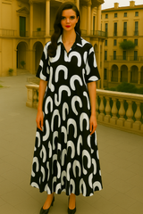 Vestido Safari ancho punto de algodón , 3 estampados, tallas (36-54)made in Oporto