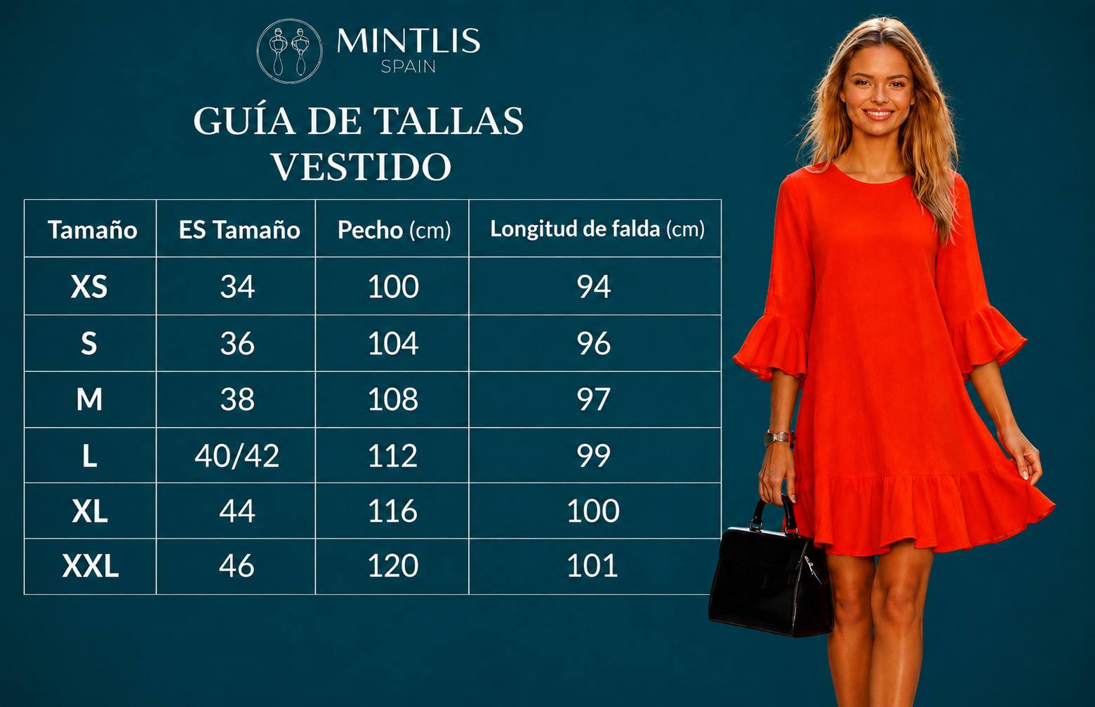 Vestido Loving rojo anaranjado crepe gasa rayón volantes plisados gasa, tallas (34-48) (vídeo)
