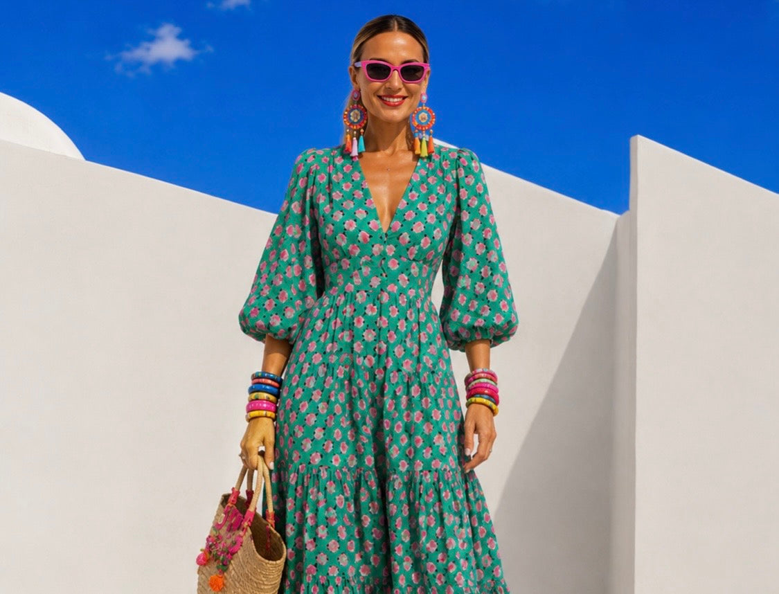 Vestido Karlota viscosa, 3 estampados, tallas (36-52) vídeo