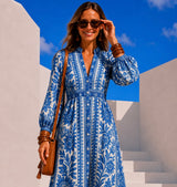 Carolin dress with elastic waist, 2 prints, sizes (34-44) video