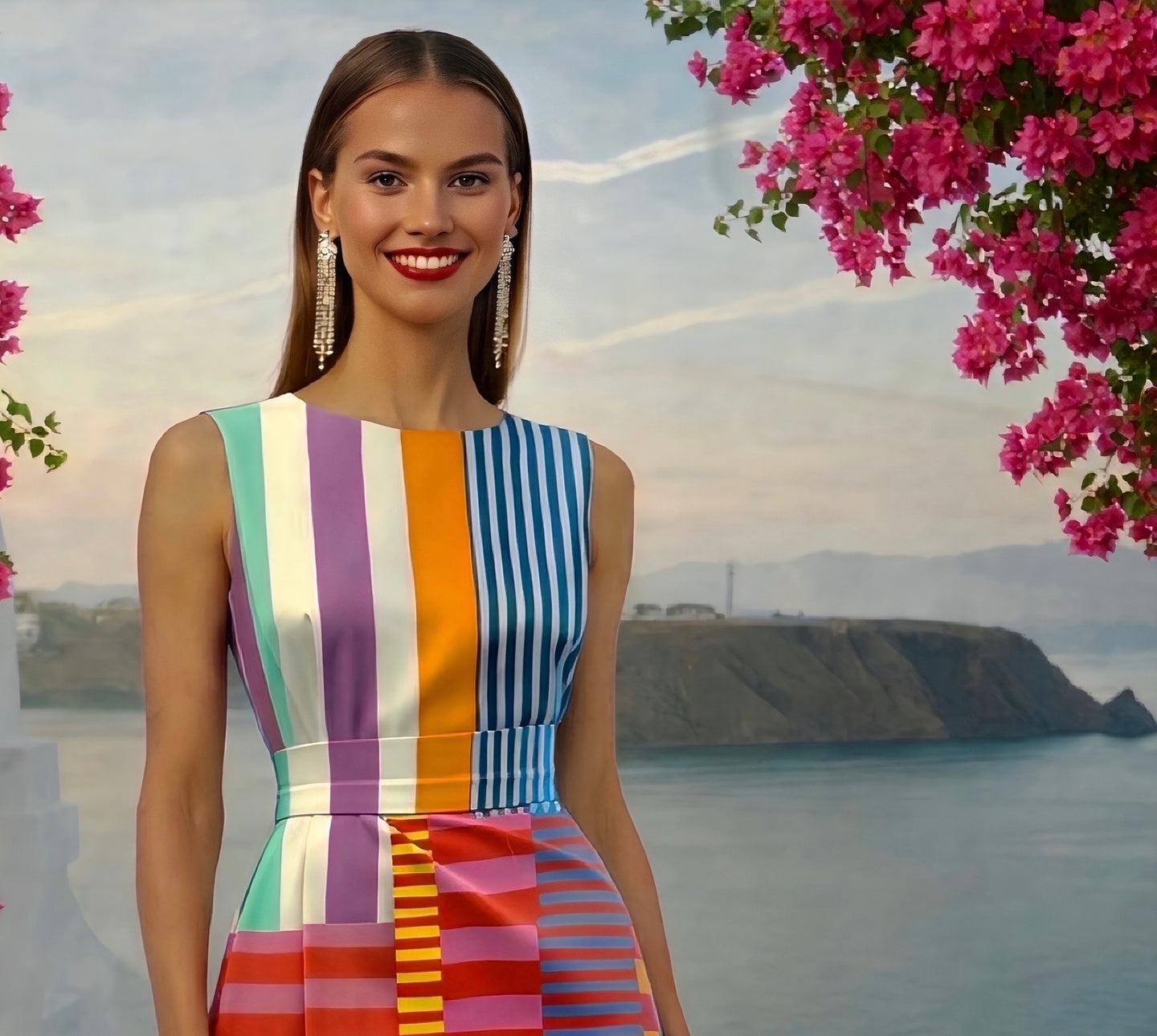 Vestido Marbella rayas punto de algodón licra, 2 estampados, tallas (36-48) (vídeo)