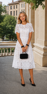 Embroidered Bárbara dress, with lining, 5 colors, sizes (34-46) video