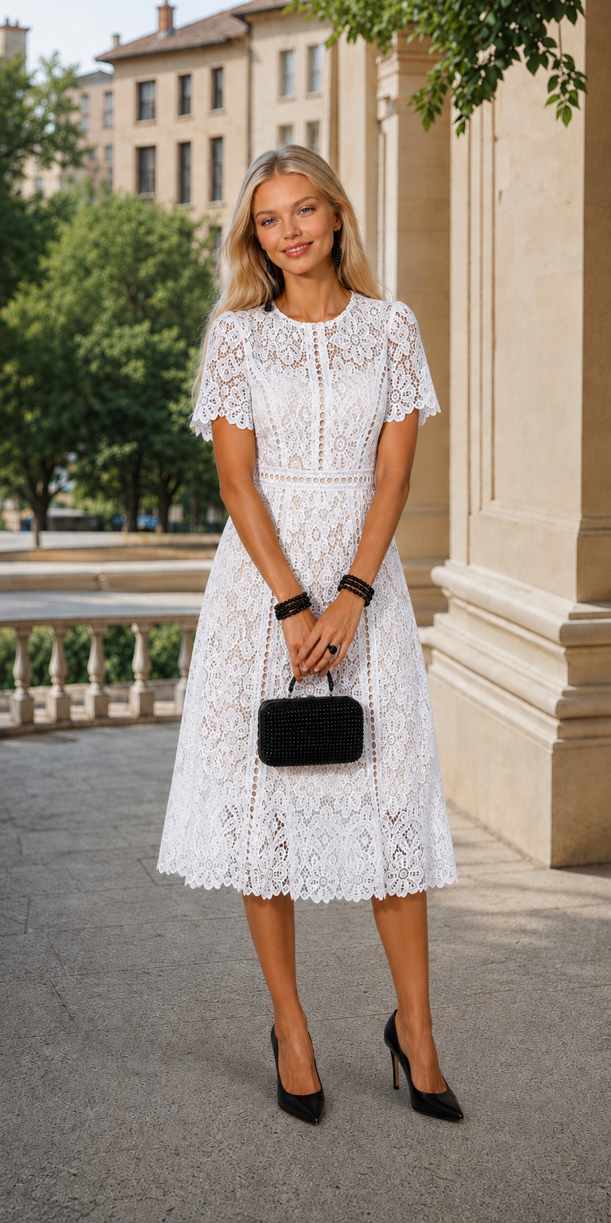 Embroidered Bárbara dress, with lining, 5 colors, sizes (34-46) video