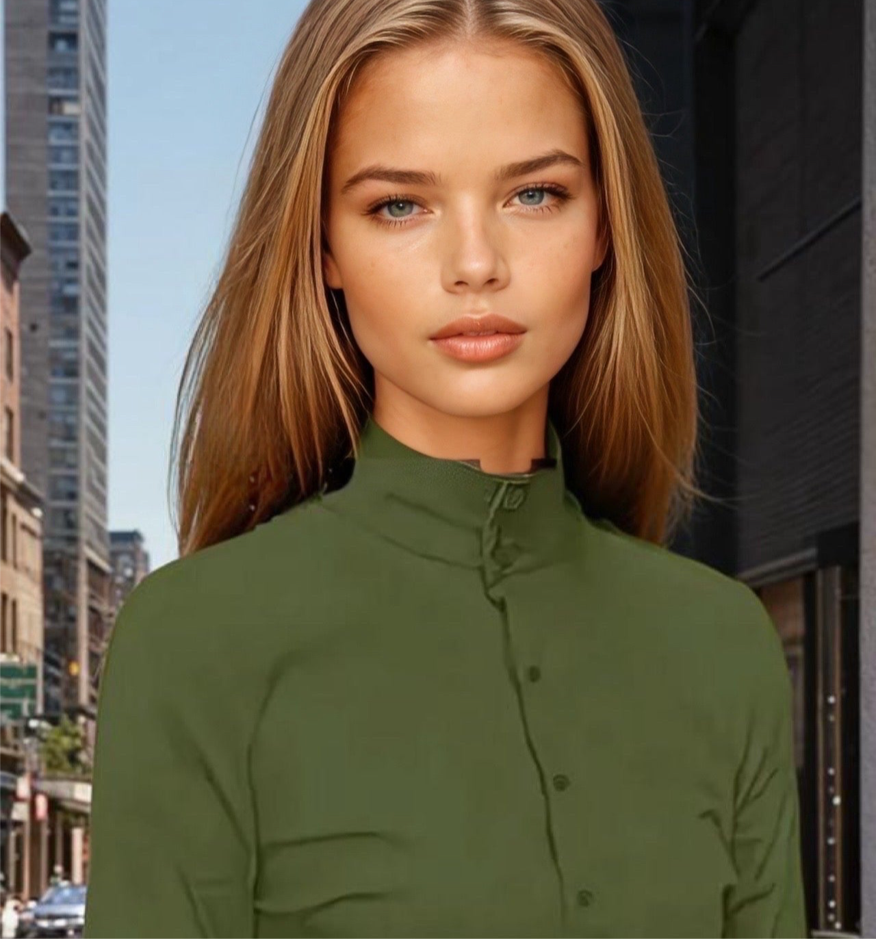 Mintlis women, cotton, 3 colours, Penelope ruffled shirt, sizes (36-50)