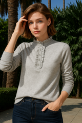 Chemise Bridget croisée, 3 coloris, 4 tailles