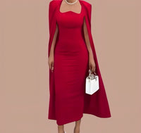 Mintlis mujer, algodón licra vestido capa Caribeño night, 3 colores, tallas (36-50)