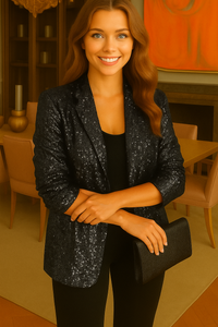 Blazer Brilliant TOP SELLER lentejuelas, 8 colores, tallas (36-52)