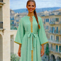 Vestido Grimaldi estampado con fajín, tallas(36-48)