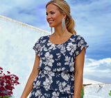 Claire printed chiffon dress, sizes (36-50) (see video)
