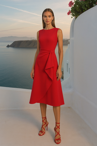 Sardinia dress in cotton-lycra crepe, 6 colors, sizes (36-46)