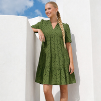 Vestido Santorini de algodón brocado, tallas (36-46)