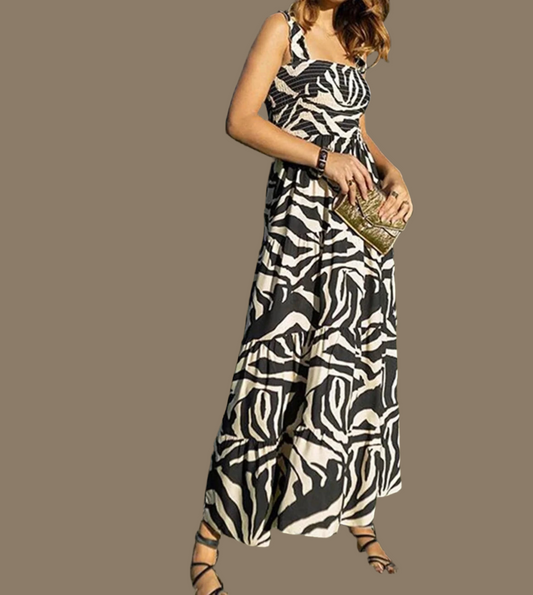 Vestido Zebra de nido de abeja strech, 5 tallas