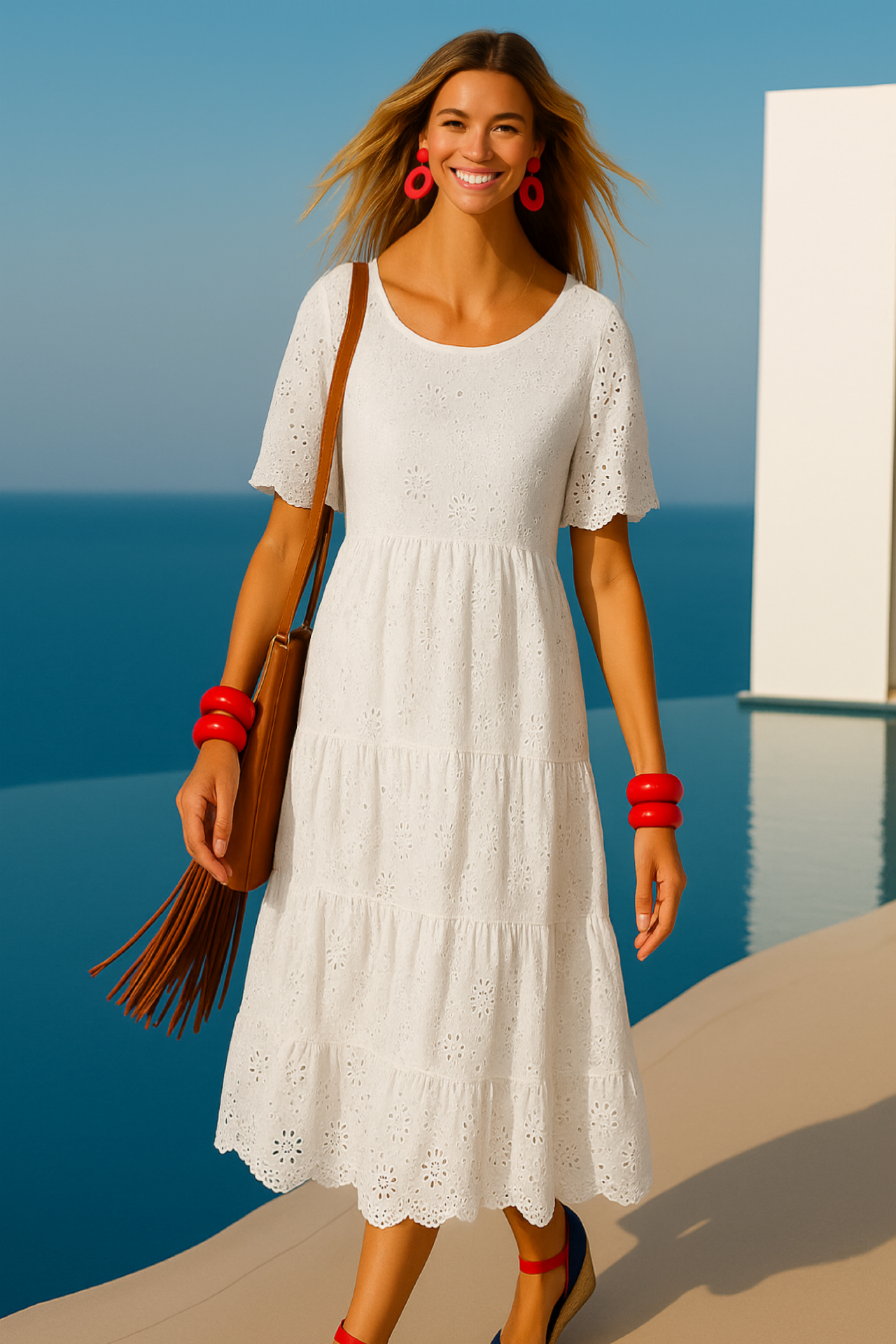Mintlis women, cotton elastane crepe, long Dianne dress, (36-44)