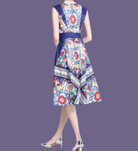 Mintlis mujer algodón satinado MIDI vestido Chao, tallas (36-46)