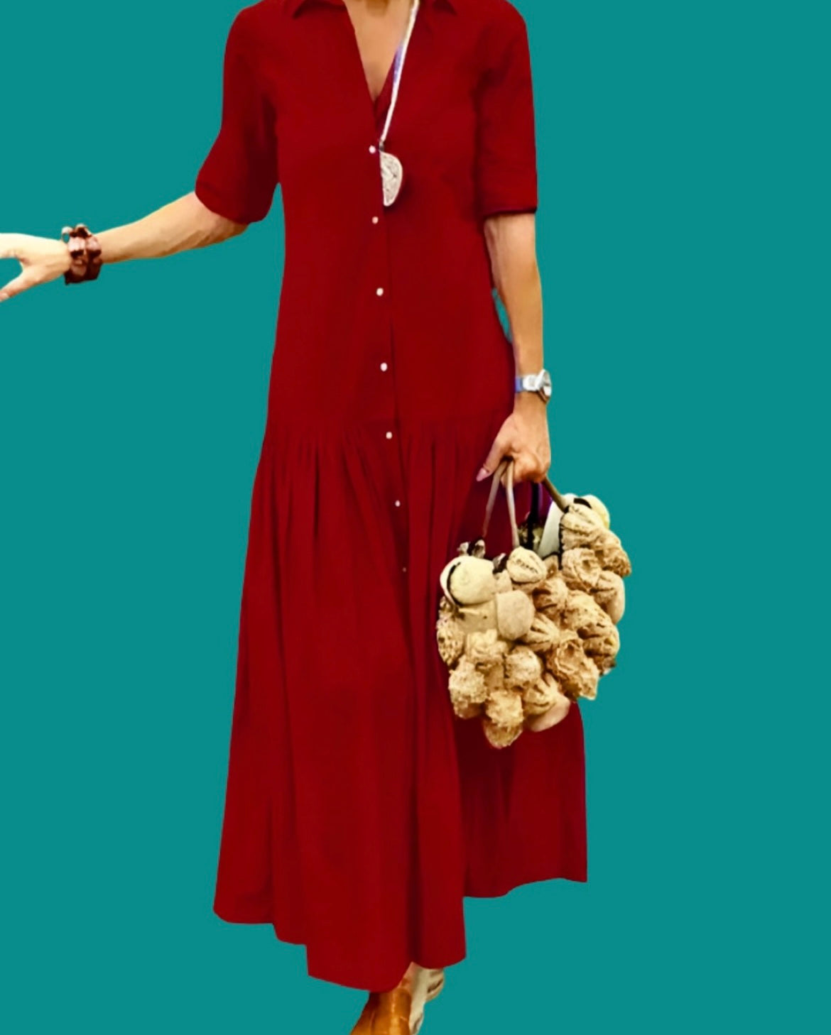 Vestido Aleja camisero volantes, 3 colores, tallas (36-50)