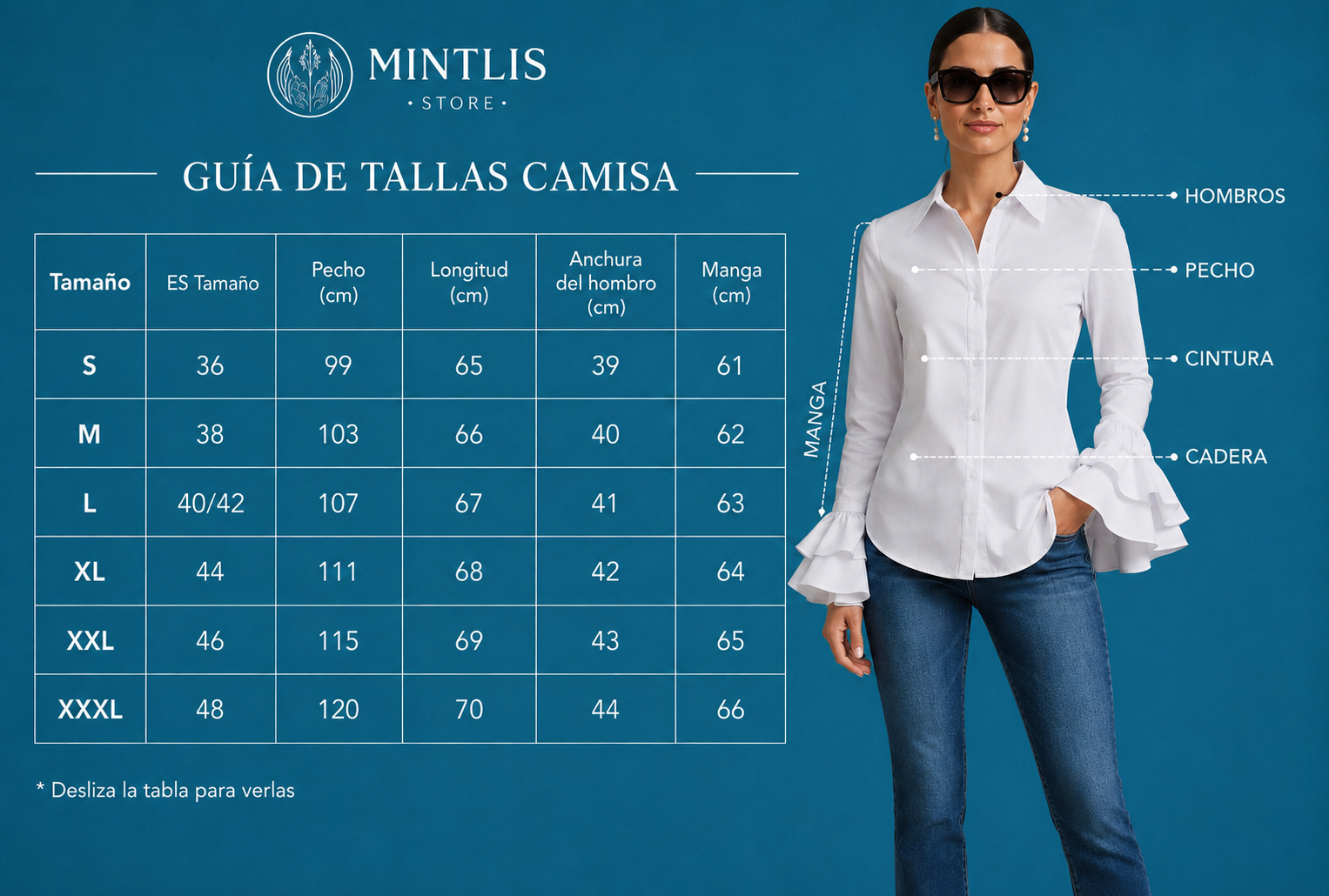 Camisa Flamenco de algodón, 5 colores, tallas (36-50) vídeo