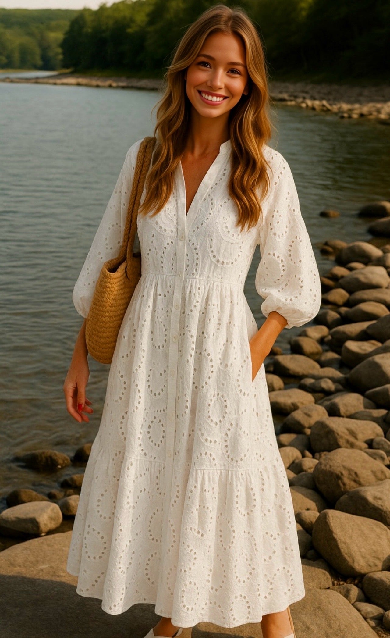 Mintlis women's cotton brocade shirt dress, Brendan dress, sizes (36-50)