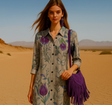 Vestido Patrice estampado camisero de algodón, 2 estampados, talla (36-50)