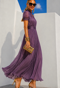 Vestido Lamberty chiffon elasticidad, con forro interior, 4 colores tallas (34-48) vídeo