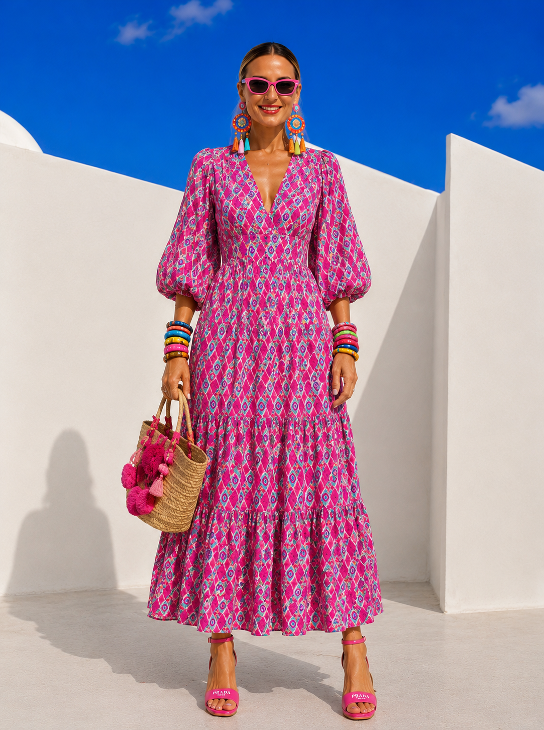 Vestido Karlota viscosa, 3 estampados, tallas (36-52) vídeo