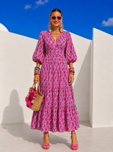 Vestido Karlota viscosa, 3 estampados, tallas (36-52) vídeo