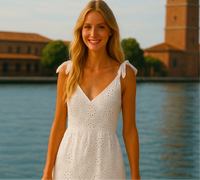 Vestido Valentine lazos brocado, tallas (36-48)