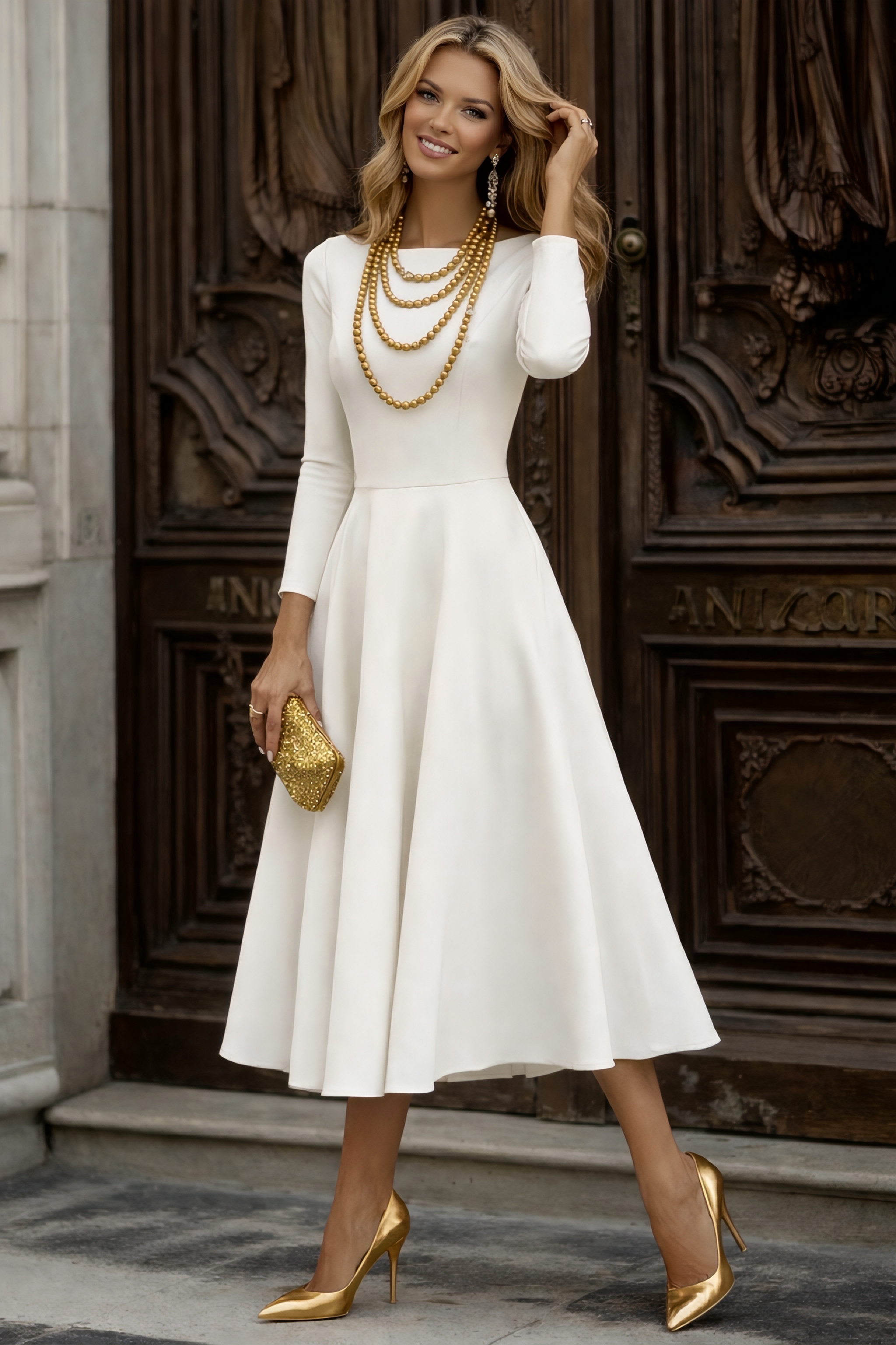 Vestido Silvia crepe  punto de algodón licra, 2 colores, tallas(36-46) (vídeo)