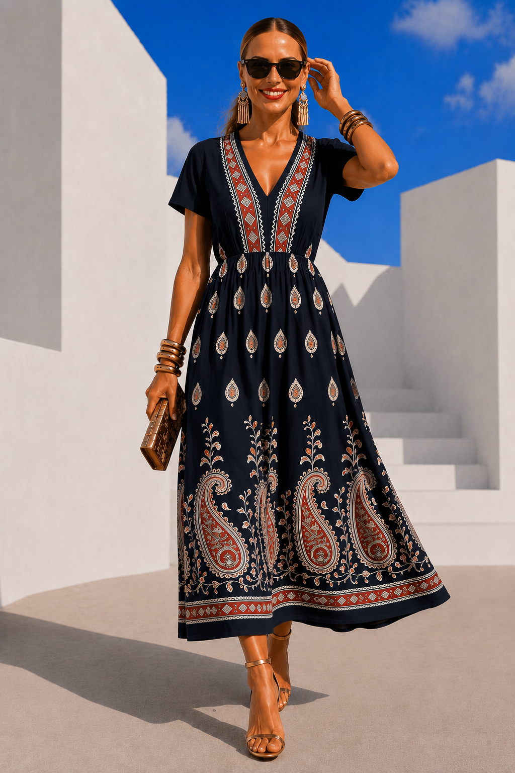 Only cotton knit dress elastic waist, sizes (34-50) video