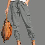 Geneva cargo pants, stretch cotton, elastic, 3 colors, 8 sizes