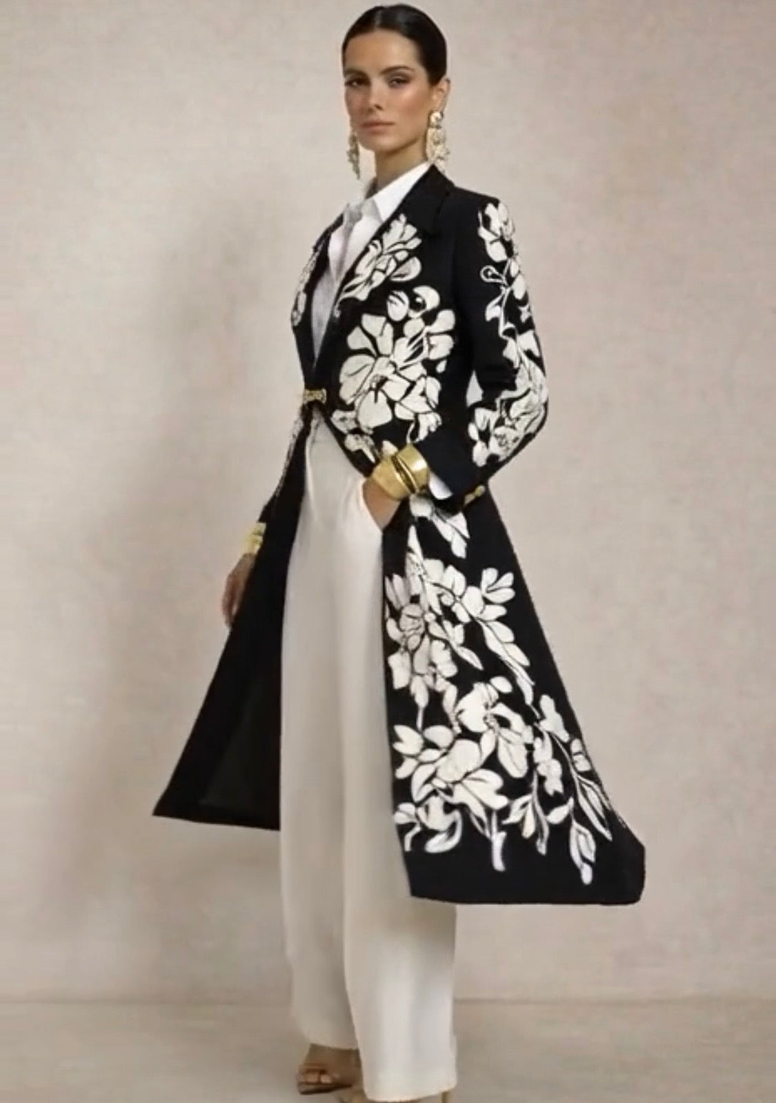 Levita Crazy de flores estampada con broche cierre y bolsillos,tallas (36-48) (vídeo)