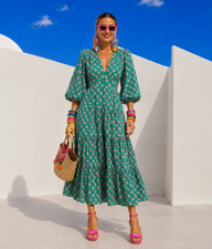 Vestido Karlota viscosa, 3 estampados, tallas (36-52) vídeo