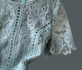 Gaby Midi dress embroidered and lace cotton, 2 colors, sizes (36-46) (video)