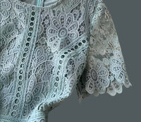 Gaby Midi dress embroidered and lace cotton, 2 colors, sizes (36-46) (video)