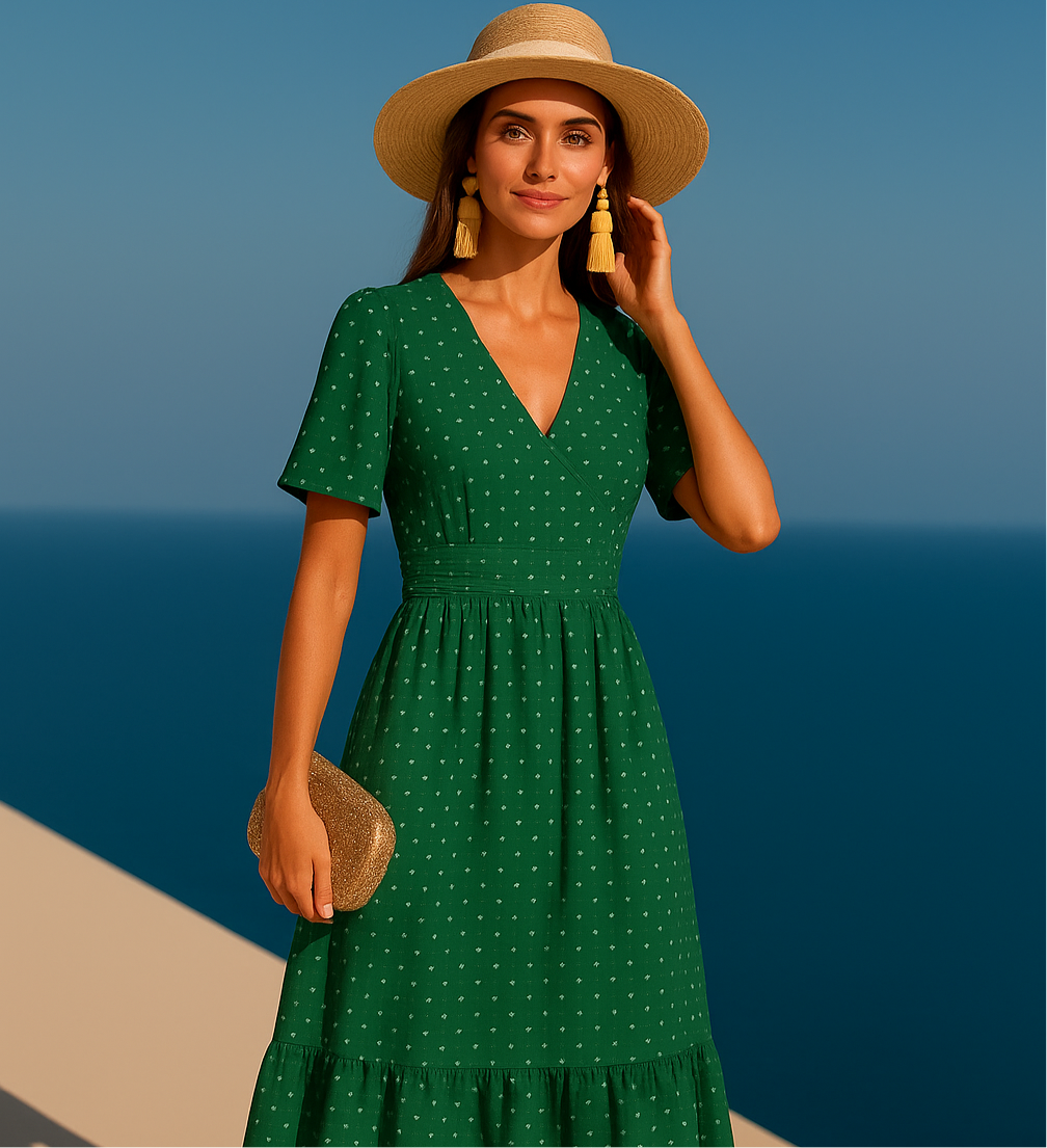 Mykonos black asymmetric fringe dress, 6 sizes from 36 to 46
