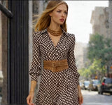 Lara cotton chiffon dress with belt, various colors and sizes (34-46)