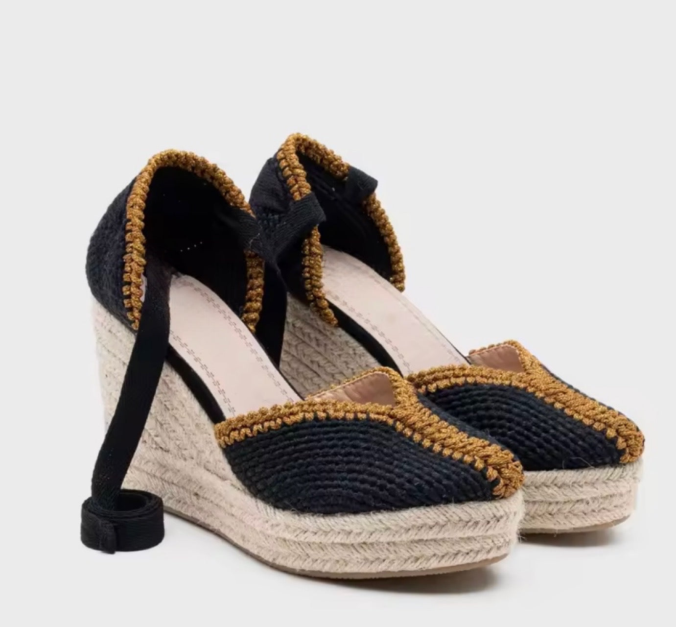 DESSERT ESPARTO WEDGES, 2 colors sizes (36-41) Made in Spain