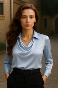 Camisa Jimena satinada, 5 colores, tallas (36-48) quedan pocas unidades