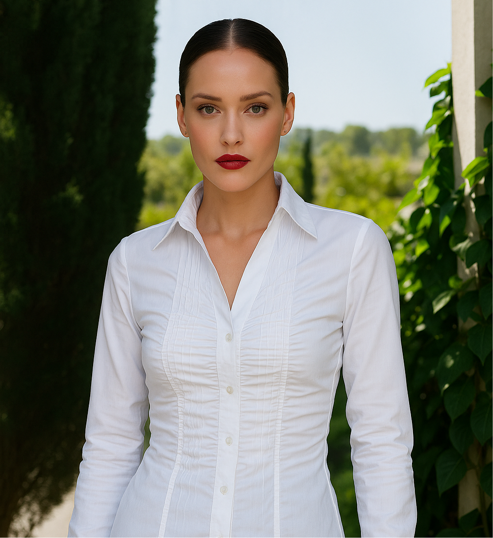 Fiorella cotton lycra shirt, sizes (36-48)