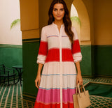 Vestido Penélope camisero multicolor de algodón, tallas (36-50)