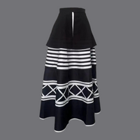 Asymmetrical striped Montecarlo skirt, 5 sizes